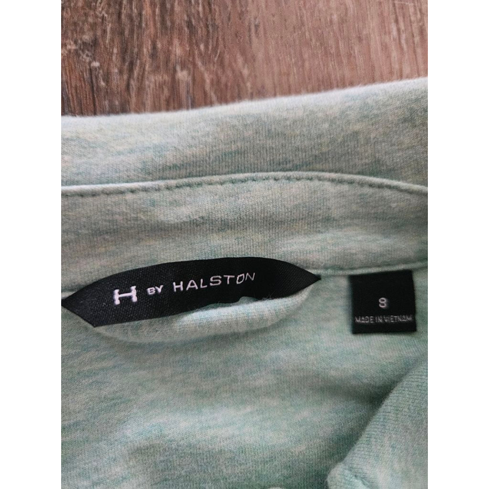 Women's H by HALSTON Mint Green Silver Zip Utility Jacket Size 8 - Picture 2 of 5